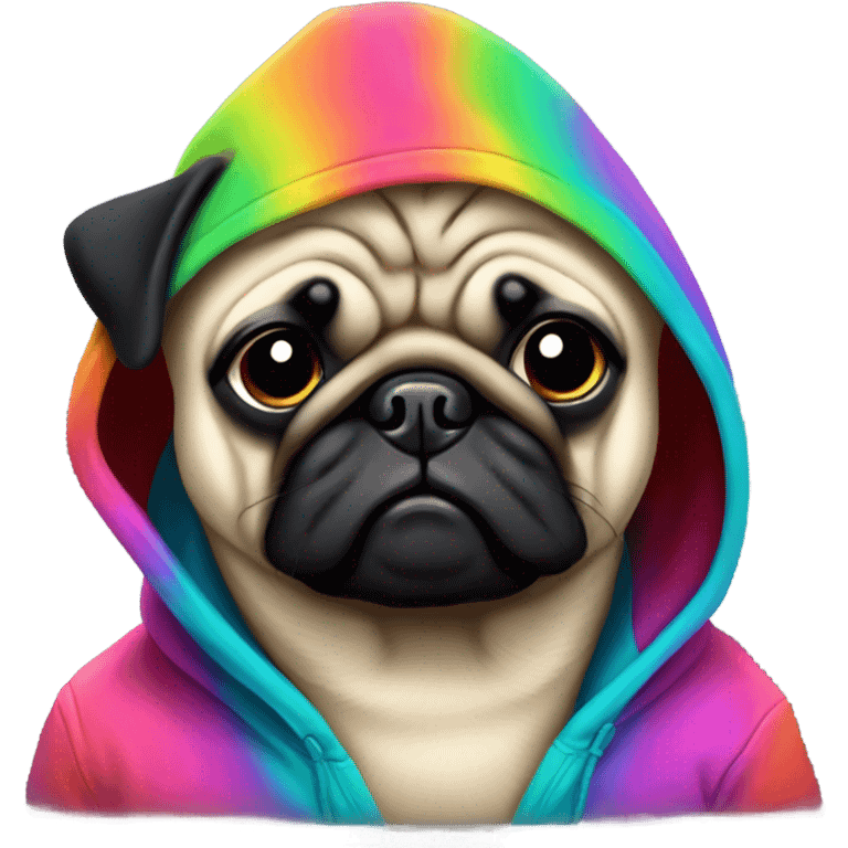 Pug wearing hoodie emoji