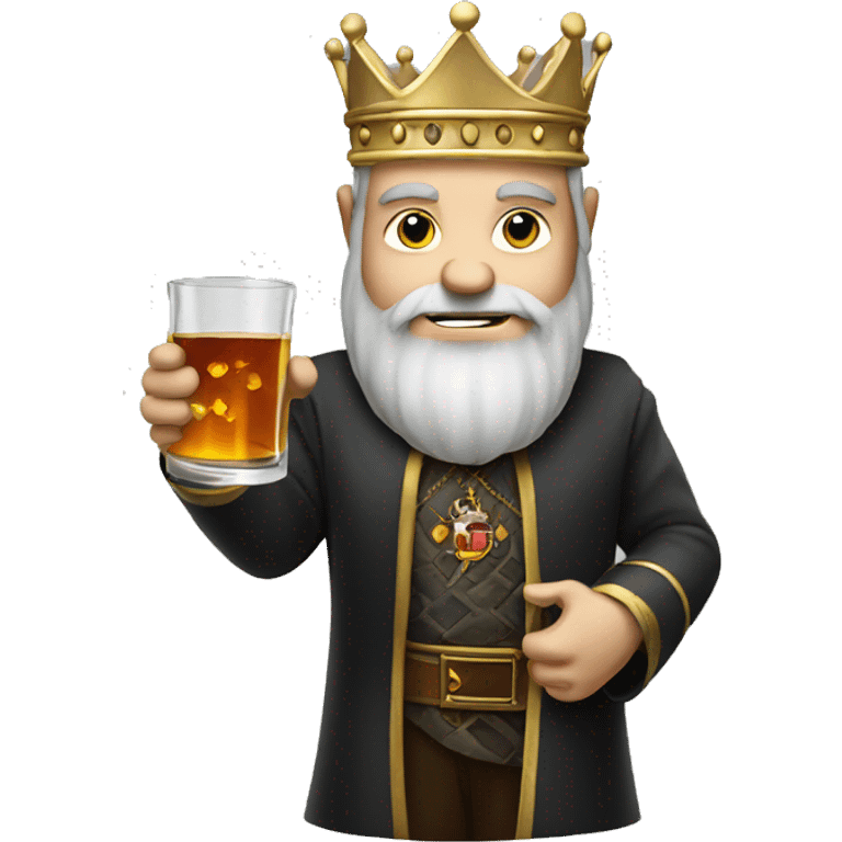 white king holding whiskey glass emoji