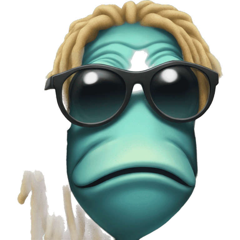 Tropical fish wearing sunglasses with dreadlocks emoji