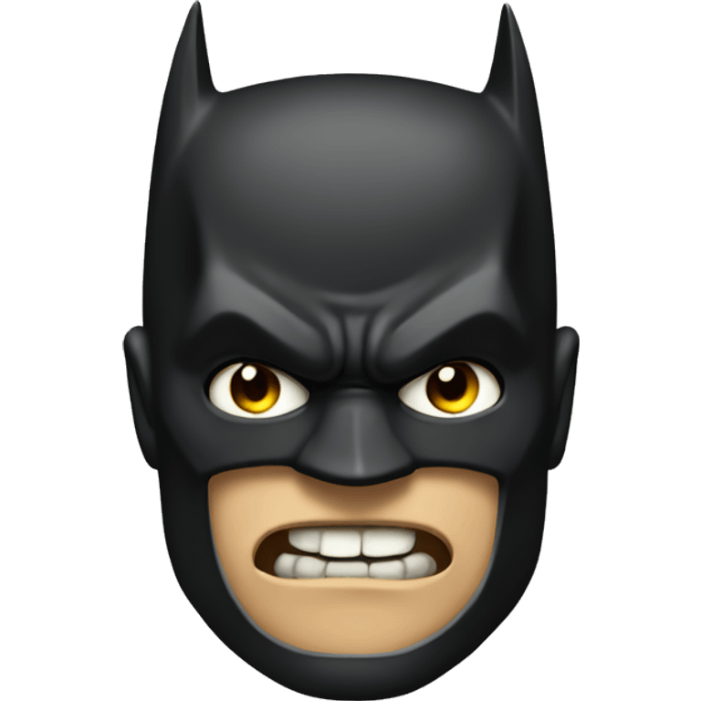 Batman with a mad face emoji