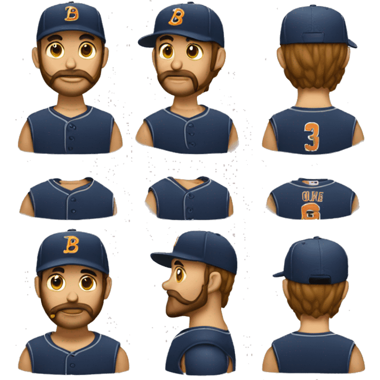 Emoji con barba de candado y gorra de beisball emoji