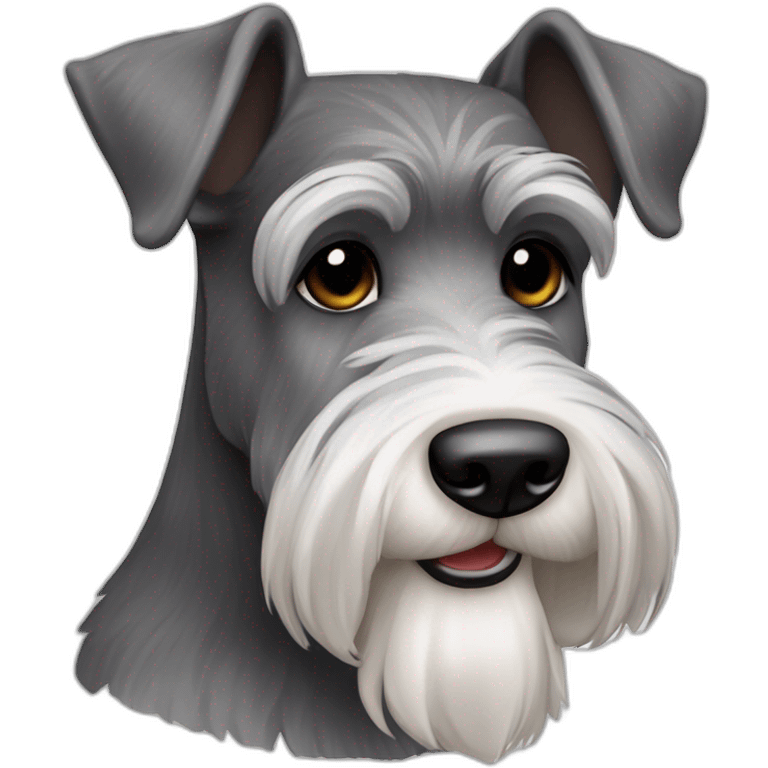 dog color "pepper and salt" breed medium Schnauzer with hanging ears emoji