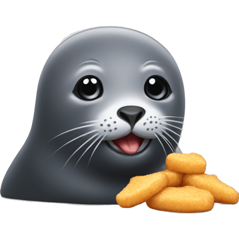 Seal eating chicken nuggets  emoji