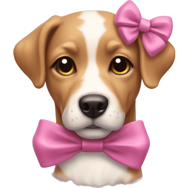 Aesthetic dog with a flirty bow emoji