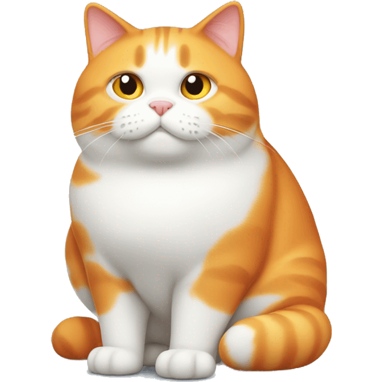 Orange and white fat cat  emoji