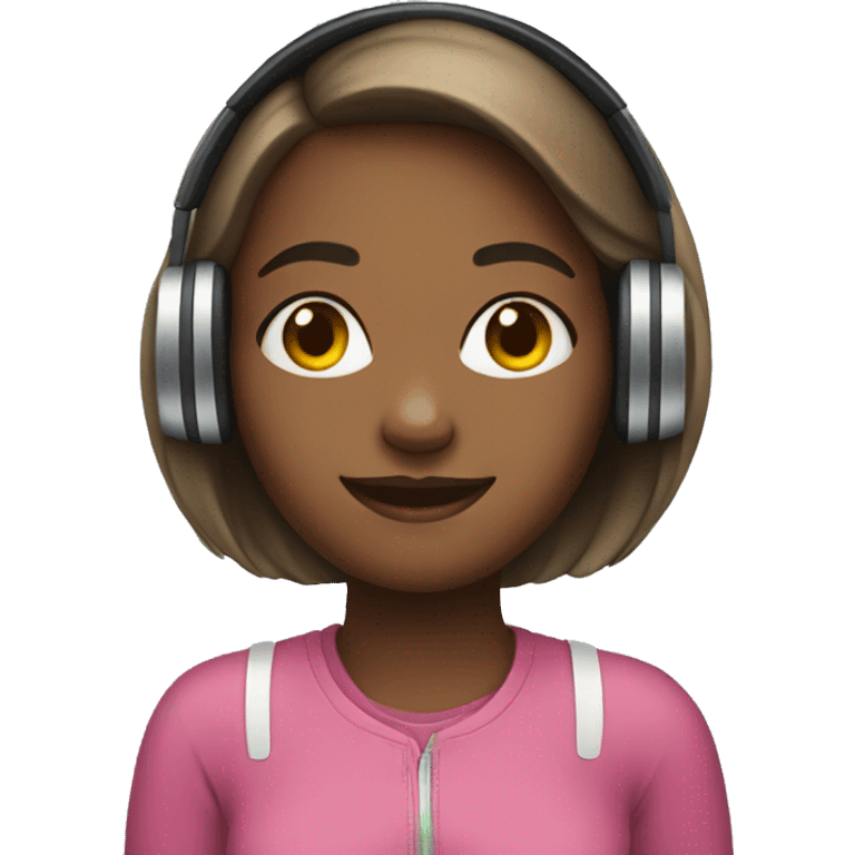 Girl with headphones on emoji