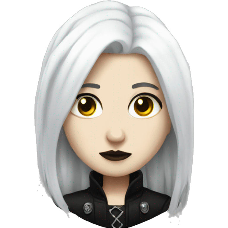 White haired goth girl  emoji