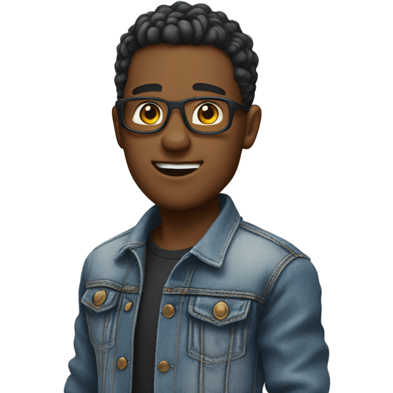 cool guy in denim jacket emoji