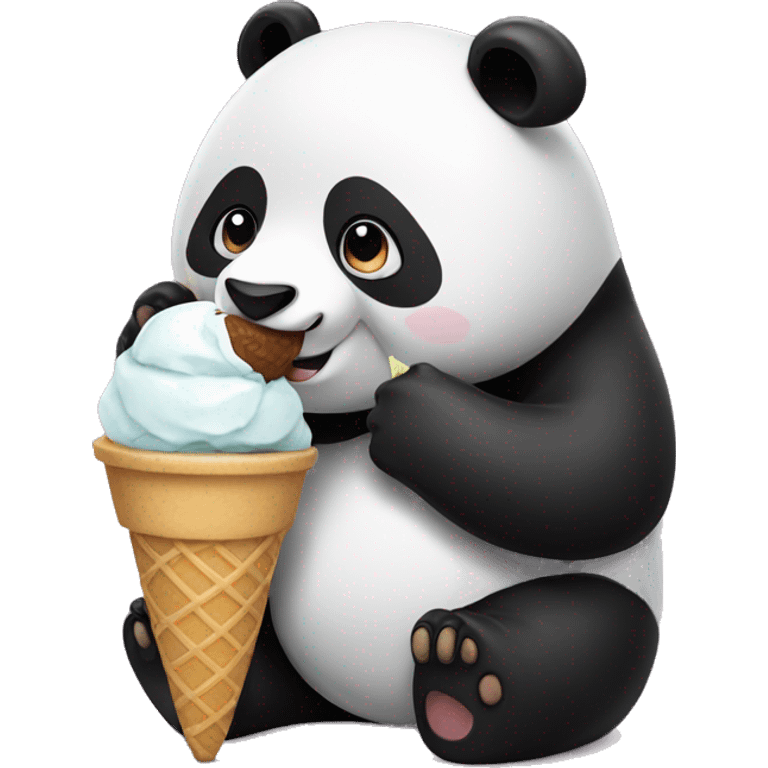 Panda eating ice cream emoji