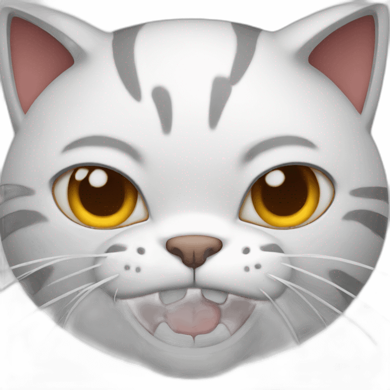 Angry cat showing teeth emoji