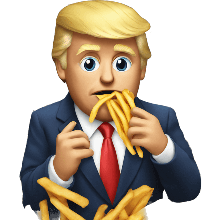 Trump eating French fries emoji