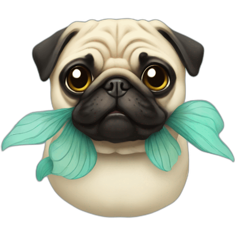 Mermaid pug emoji