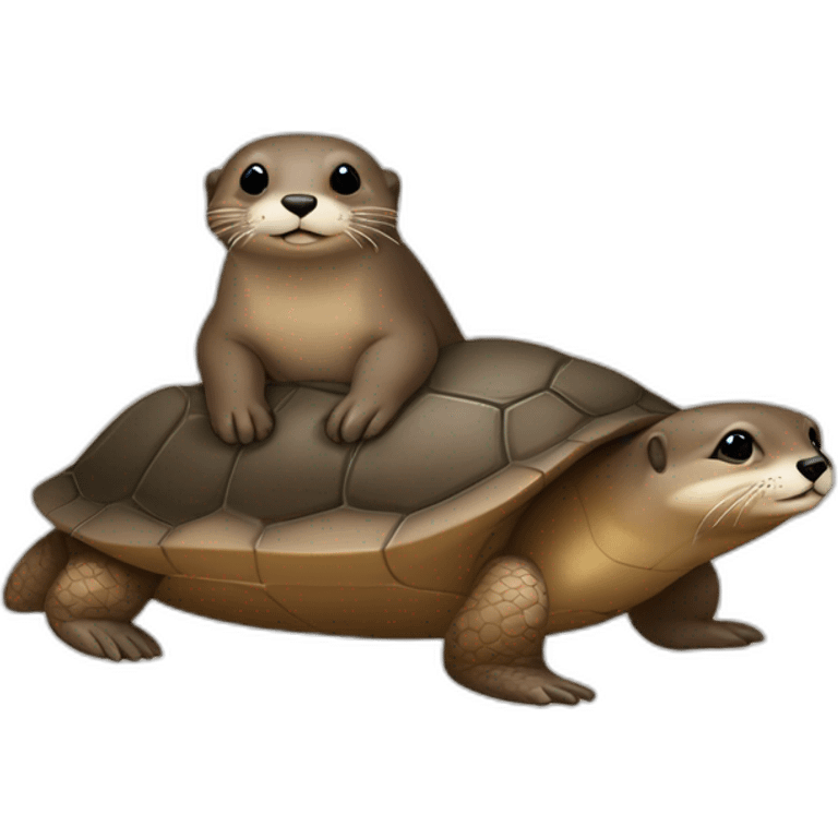 Loutre sur une tortue emoji