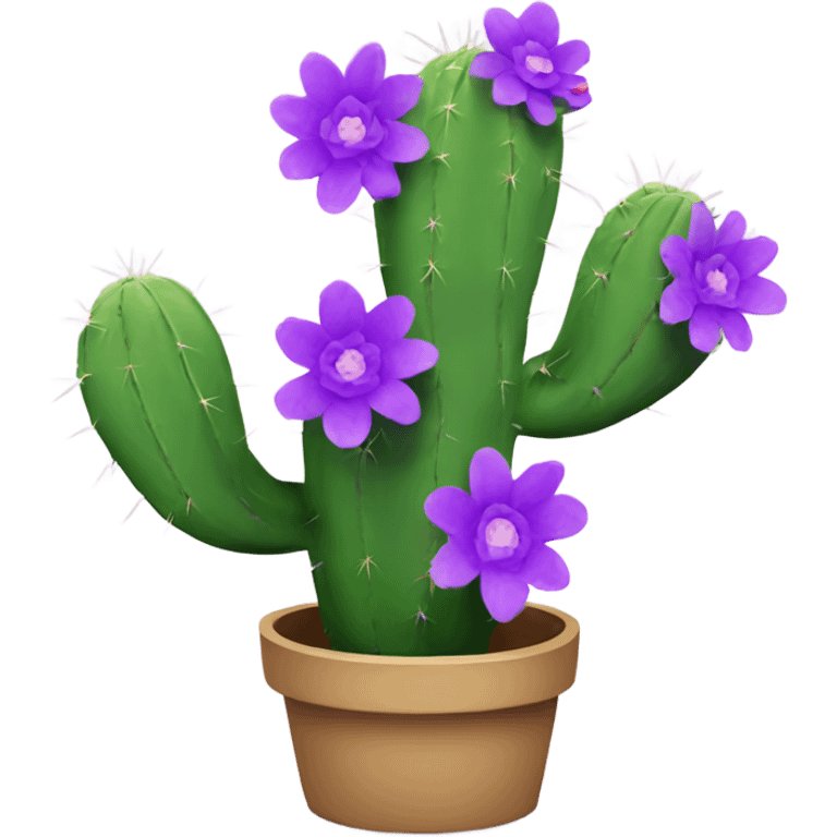 Cactus with purple flowers emoji