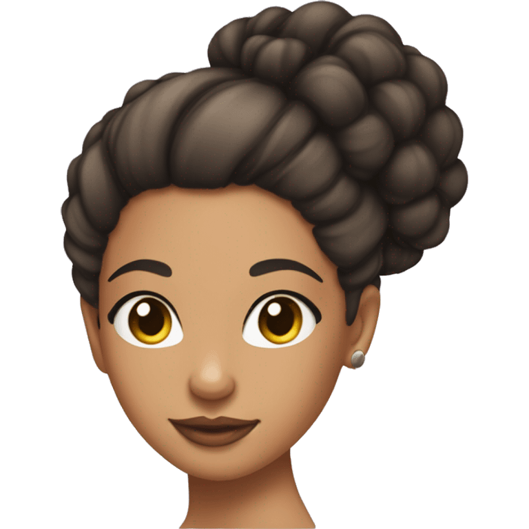 a lightskin girl with a slick back curly bun and lashed emoji