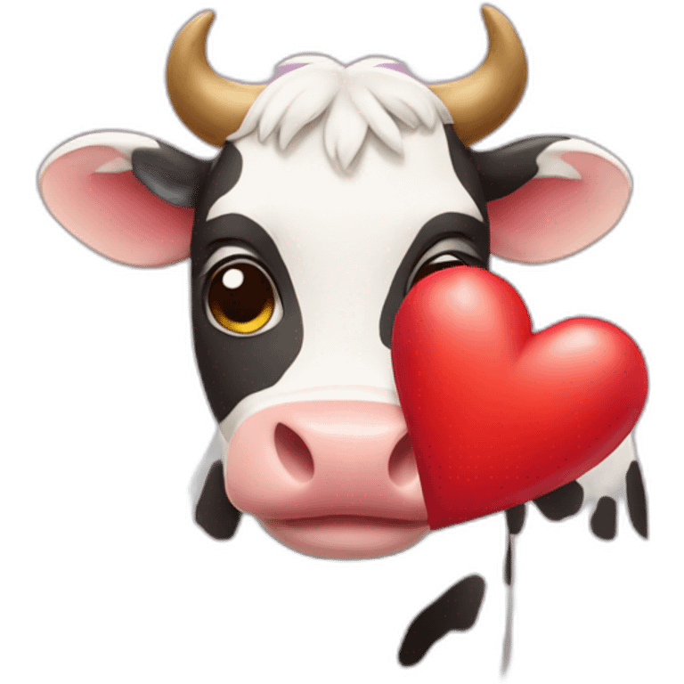  cow holding heart emoji