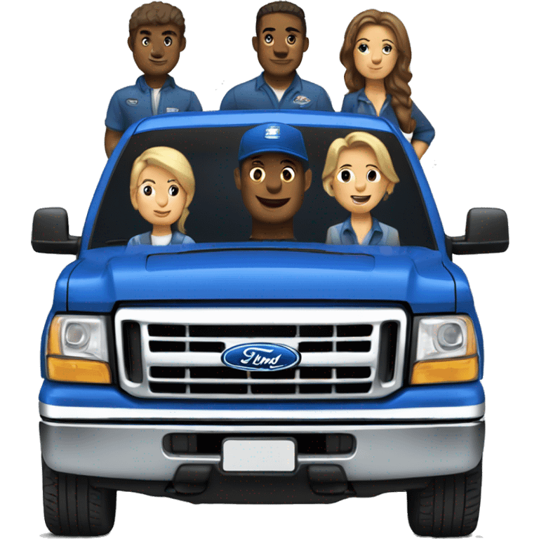 Blue ford f150 with crew cab emoji