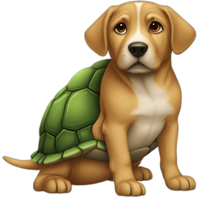 Chien sur tortue emoji