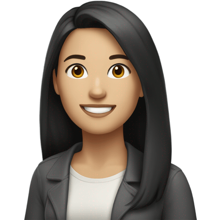 white woman with long dark hair online teacher  emoji