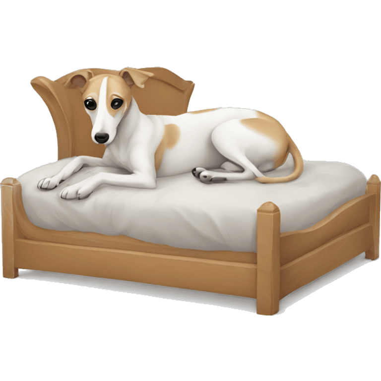 whippet in a bed emoji