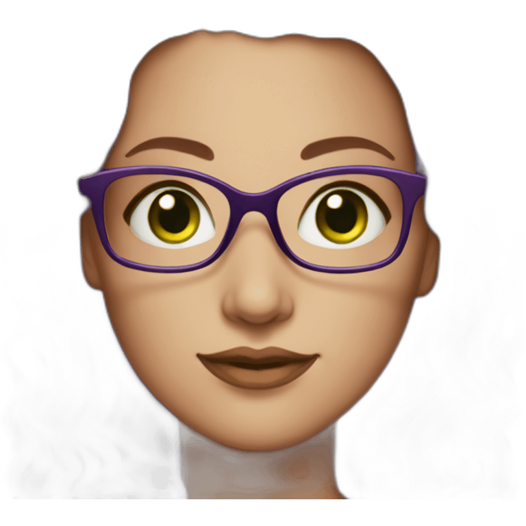 curvy-white-woman,wavy-purple-hair,green-eyes-square-glasses emoji