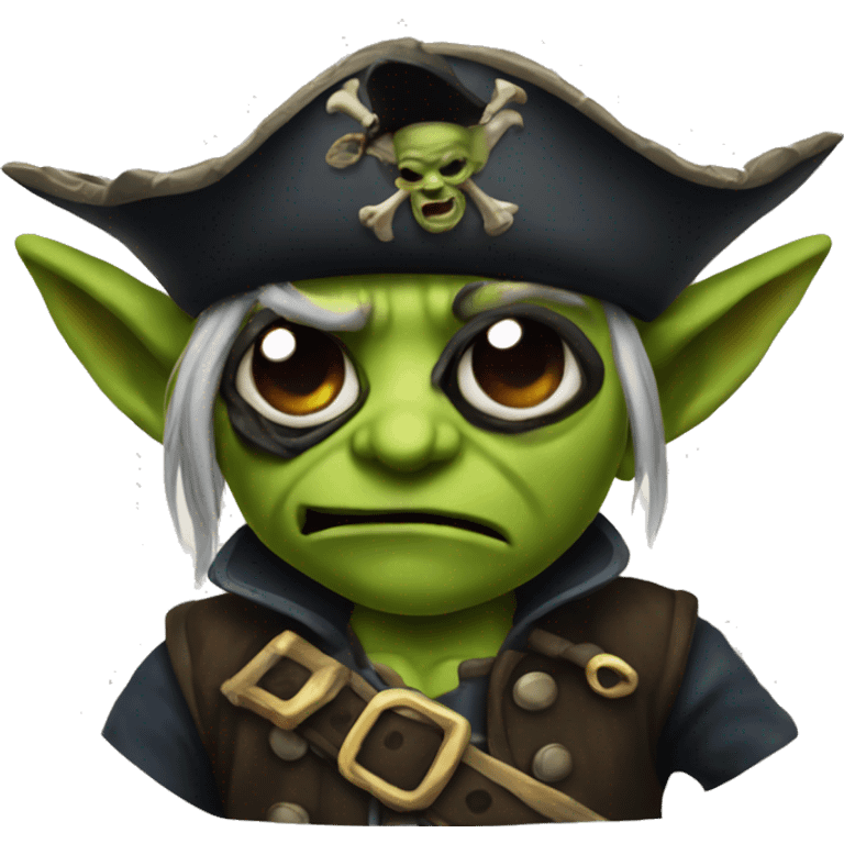 A goblin wearing a pirate eye patch emoji