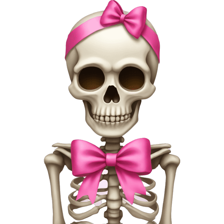 Skeleton with pink bows emoji