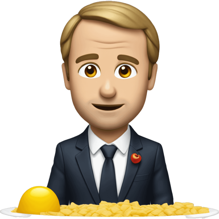 Macron entrain de manger des pâtes  emoji