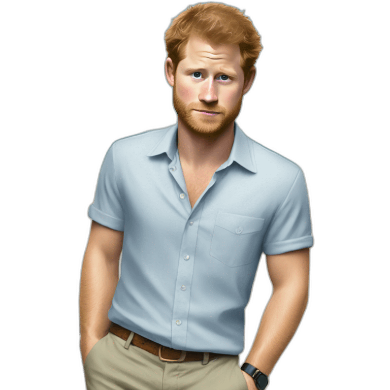 Prince Harry as a beach bum emoji