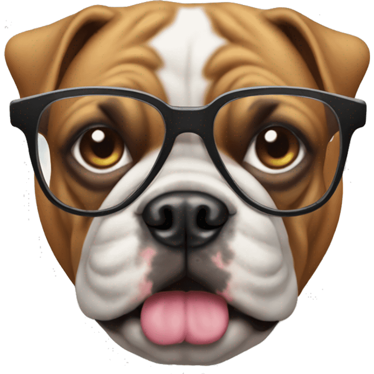 Bull dog with glasses emoji