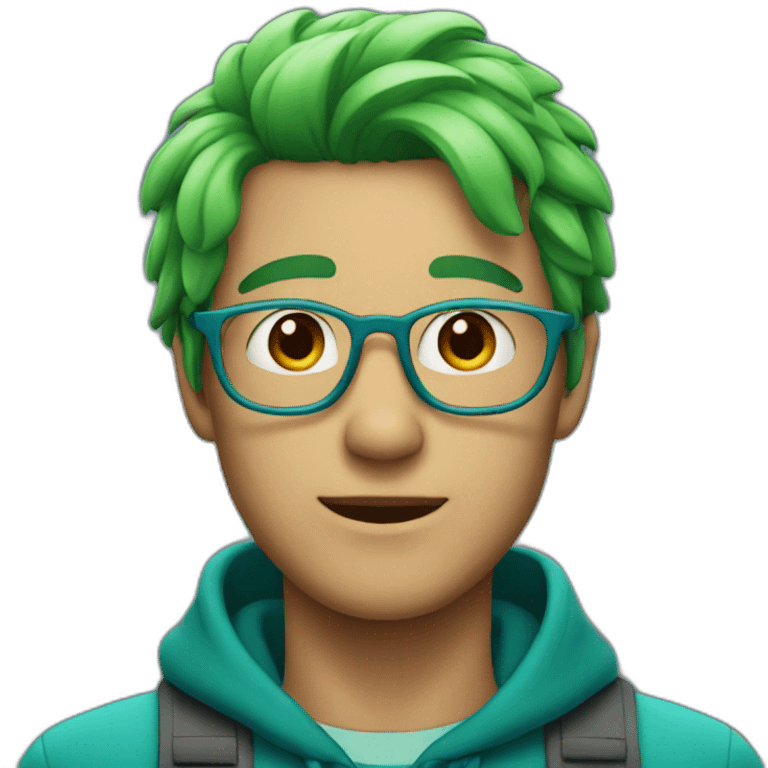 man with blue green hair emoji