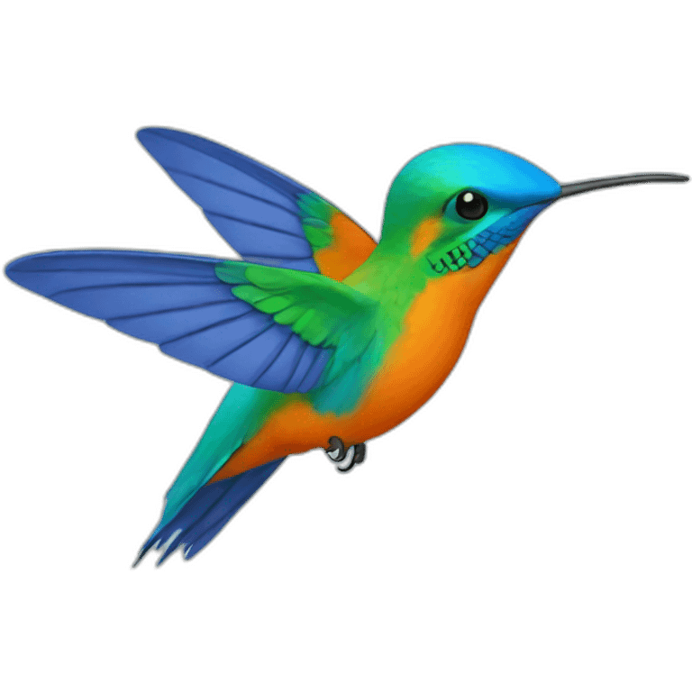 Colibri orange bleu vert emoji