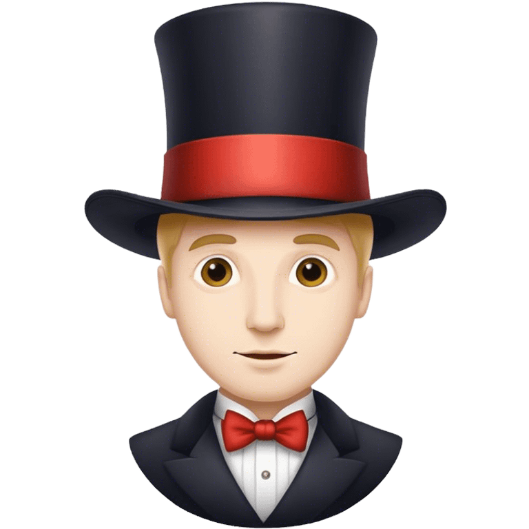 line cook white man big top hat emoji