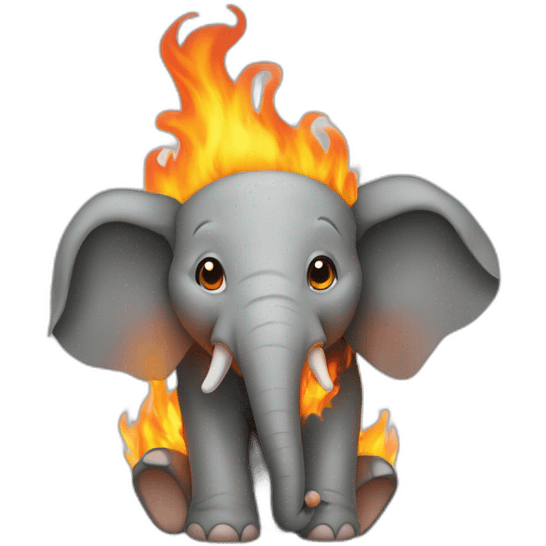 Éléphant on Fire emoji