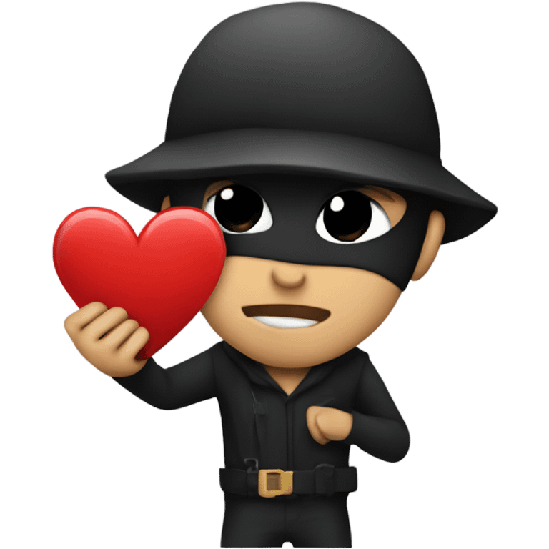 robber stealing someone's heart  emoji