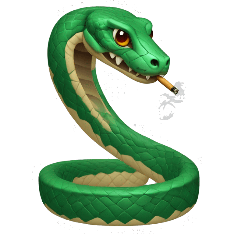 snake smoking a cigarette ￼ emoji