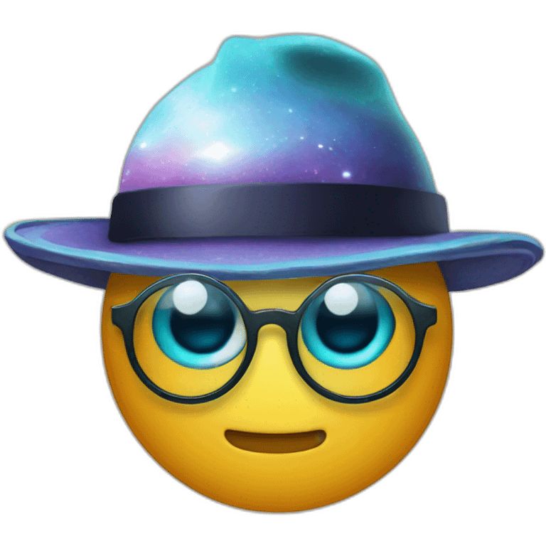 planet uranus in a hat and glasses emoji