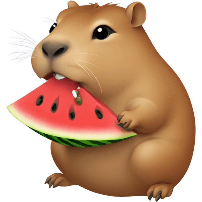 Capybara eating watermelon emoji