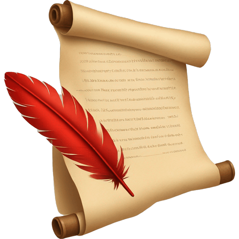 paper scroll and red quill emoji