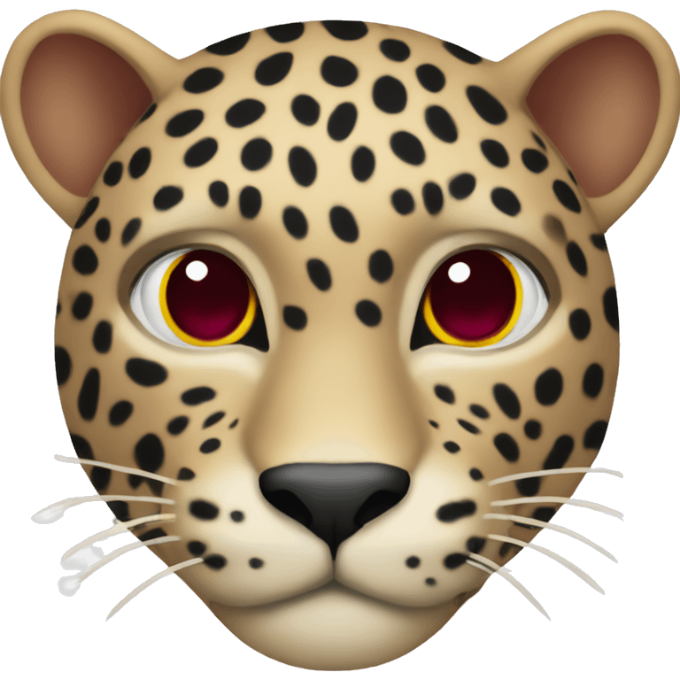 Leopard with burgundy eyes  emoji