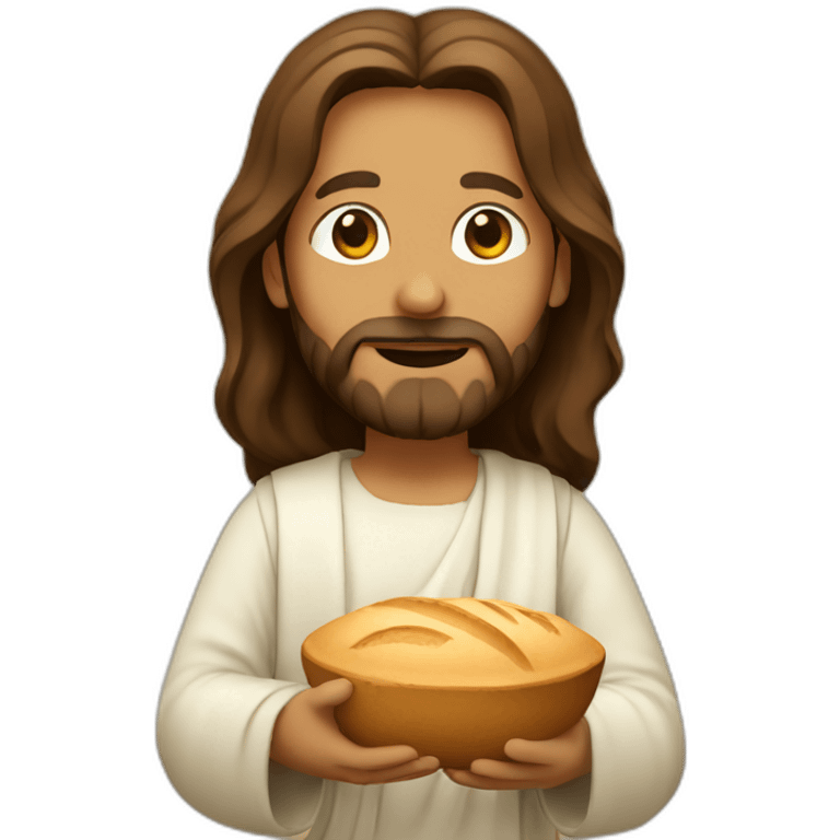 Jesus breaking bread emoji