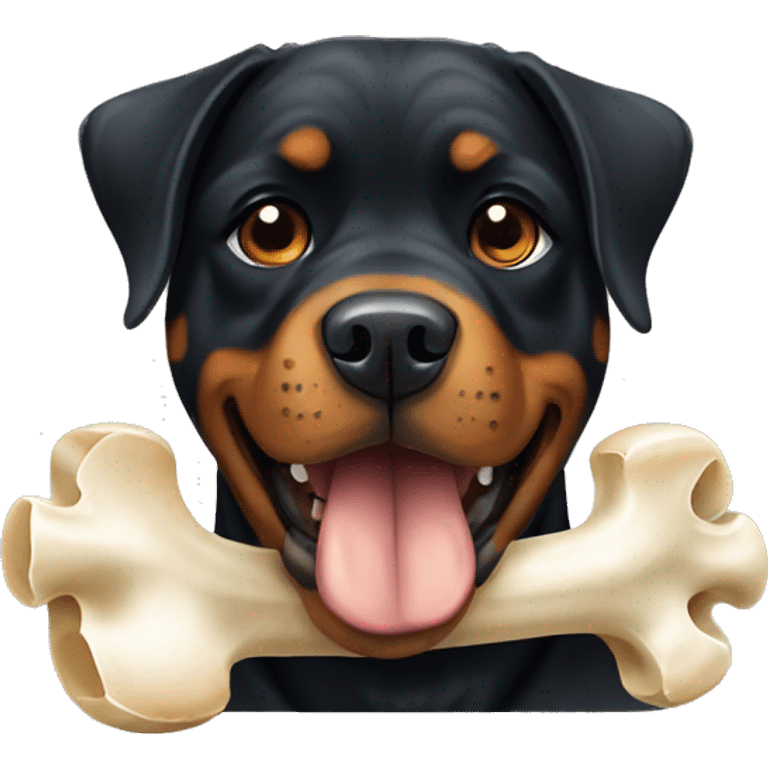 Rottweiler with a bone  emoji