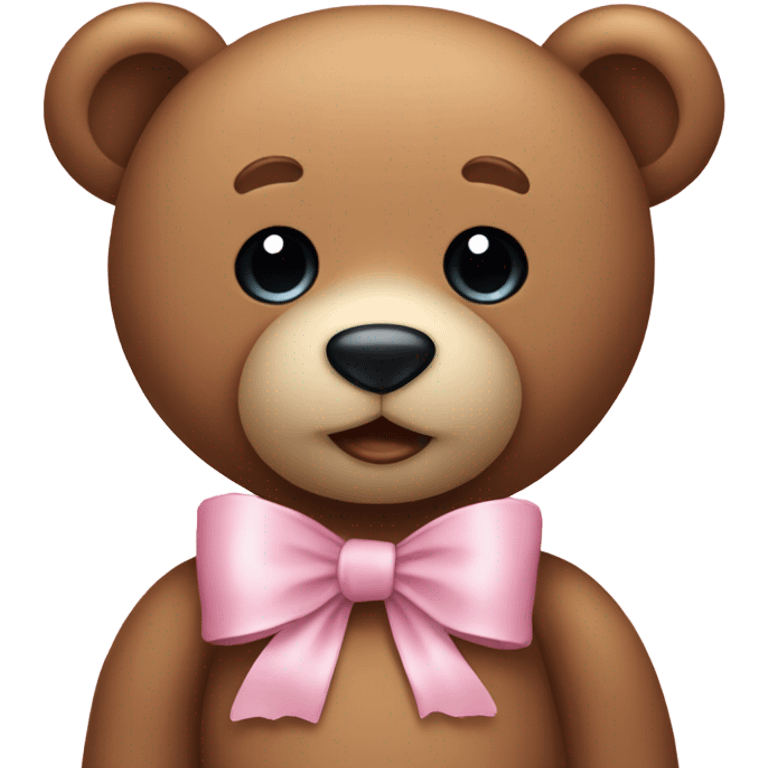 Teddy bear with light pink bow  emoji