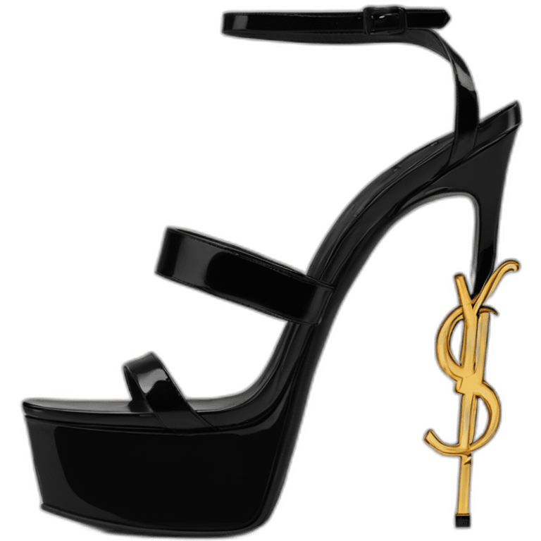 Ysl heel sandal  TRIBUTE PLATFORM SANDAL black PATENT LEATHER emoji