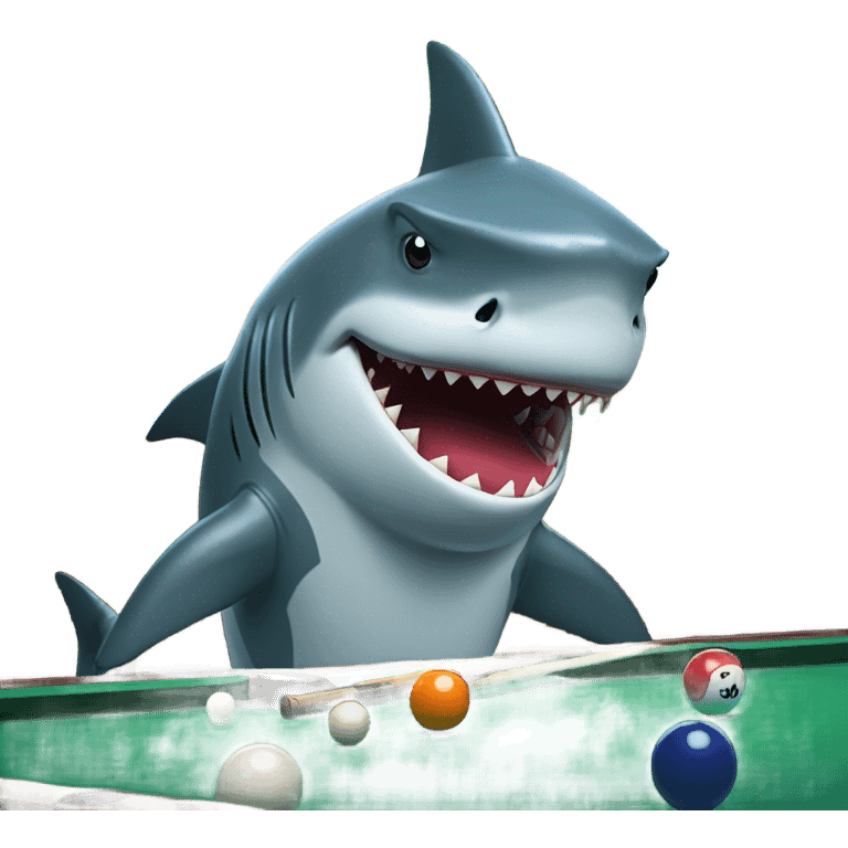 Shark playing pool  emoji