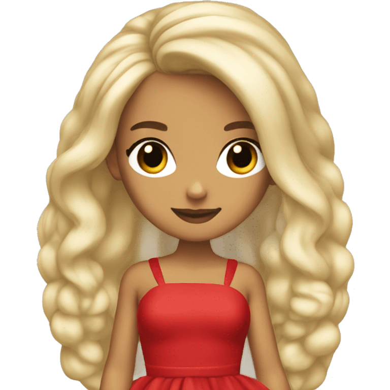 ariana grande blonde with red dress emoji