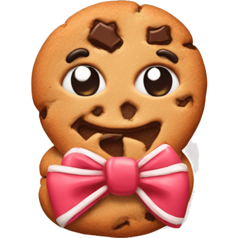 cookie with bow emoji