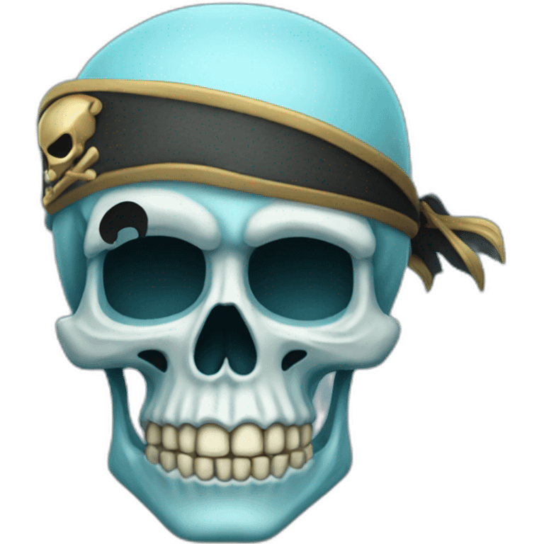 light blue skull pirate emoji