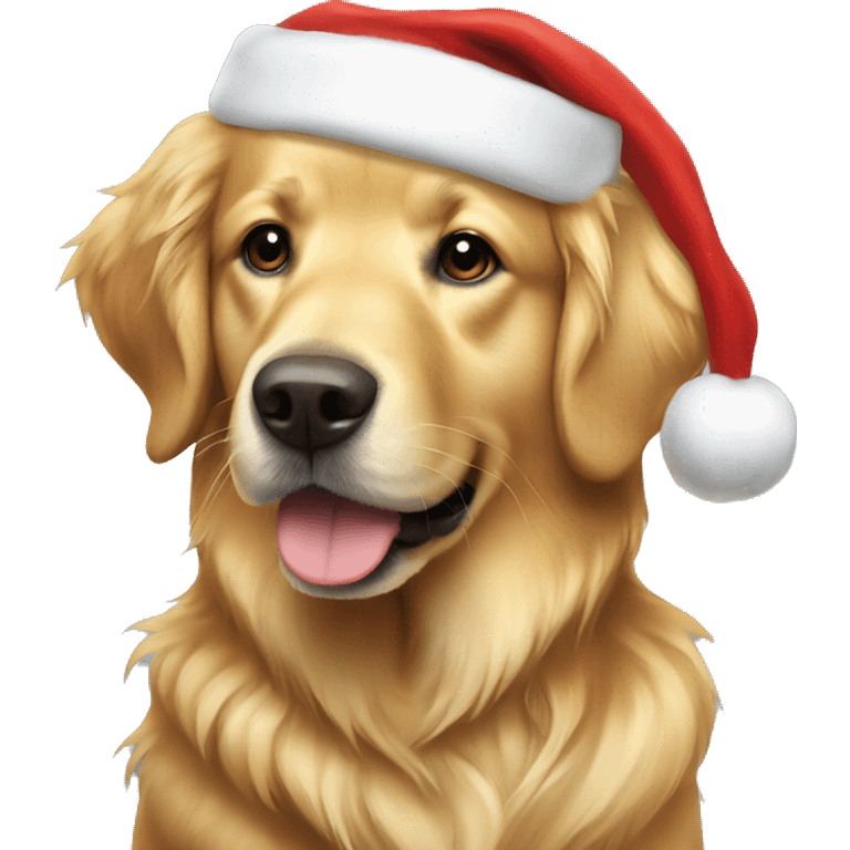 golden retriever with santa hat emoji