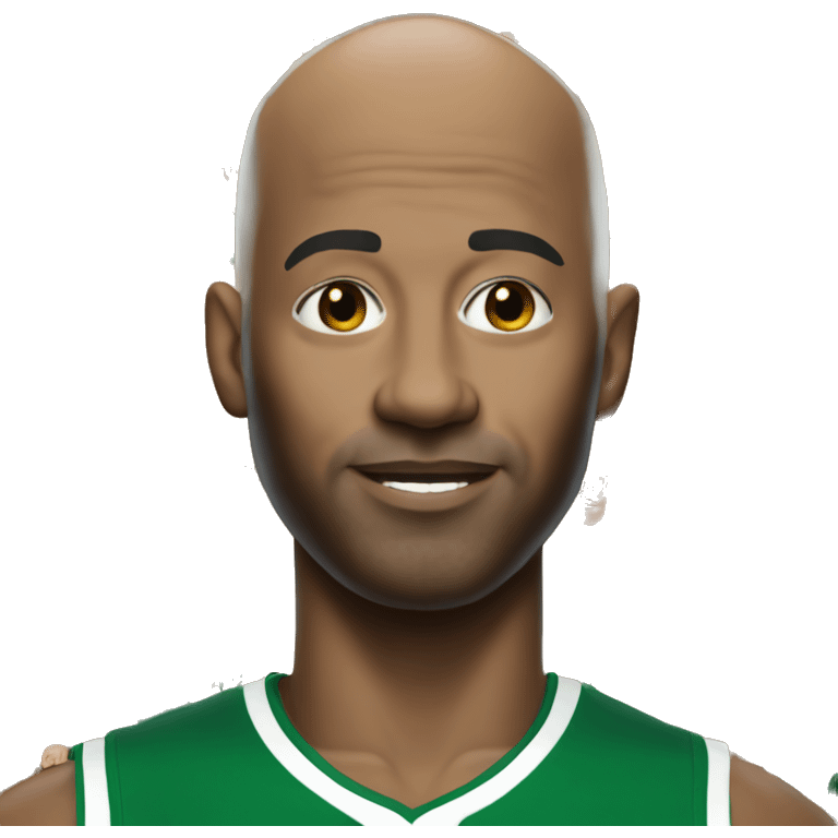 Bald white man in Celtics jersey emoji